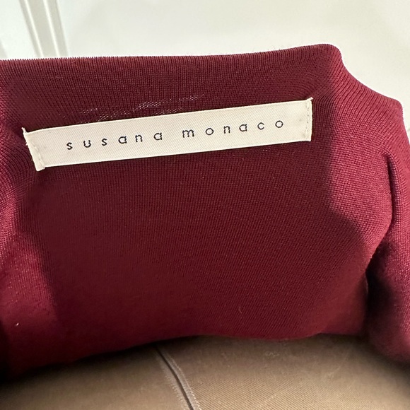 Susana Monaco Women's Twist Front Dolman Top, Burgundy - Picture 5 of 6